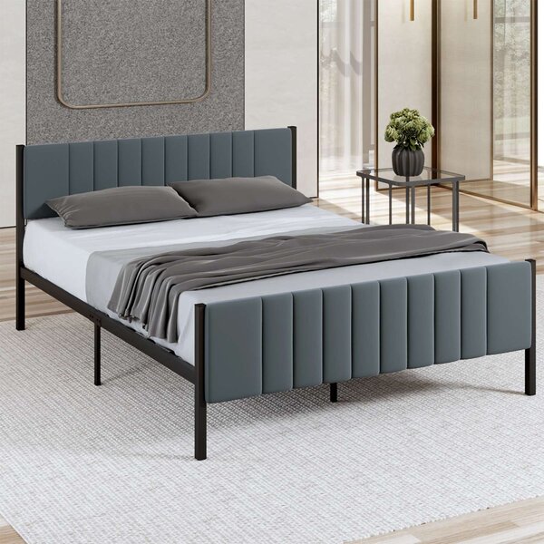 Kaseo Metal Small Double Bed in Anthracite