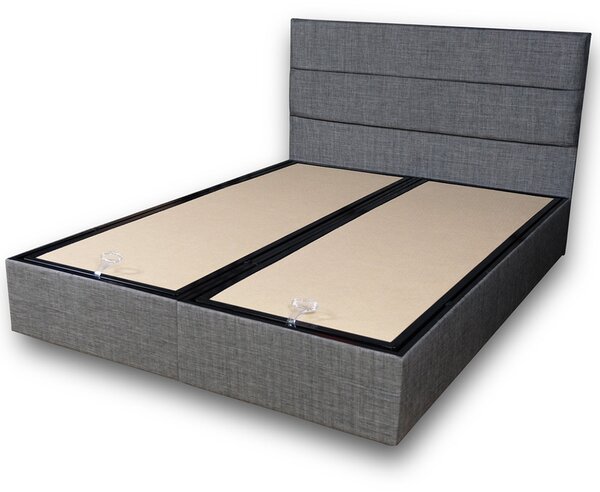 Lrelan Fabric Ottoman Storage Super King Size Bed in Grey