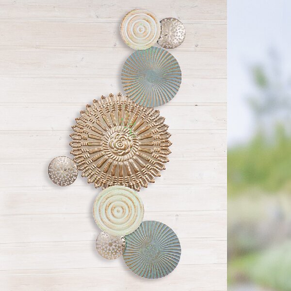 Alperton Metal Geometric Disc Wall Art In Multicoloured