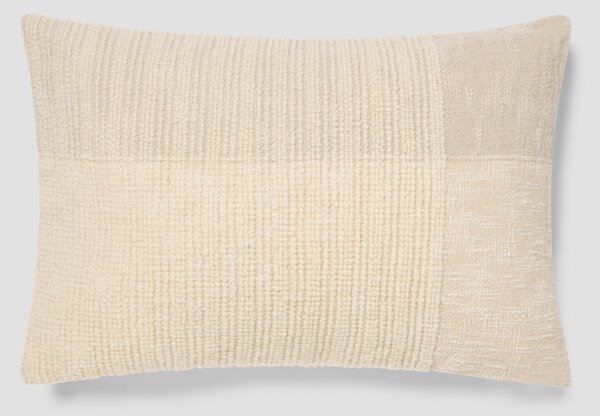 Cream & Oatmeal Soft Cross Weave Wool Rectangle Cushion Cover | 40x60cm | Piglet in Bed