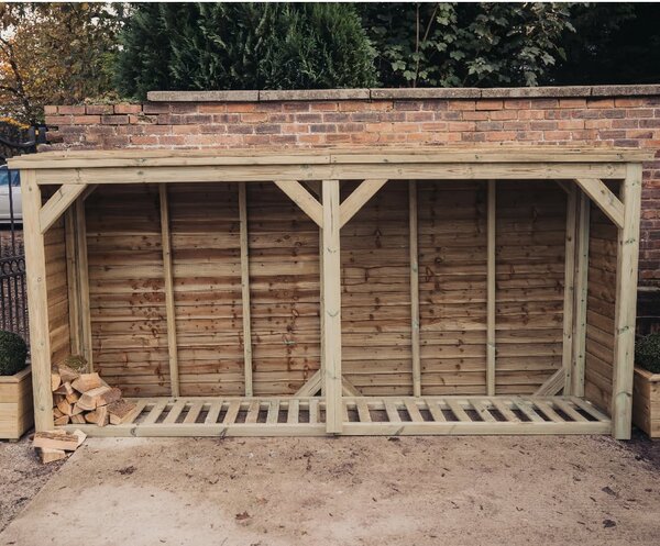 Sylvania Wooden Garden Log Store In Natural