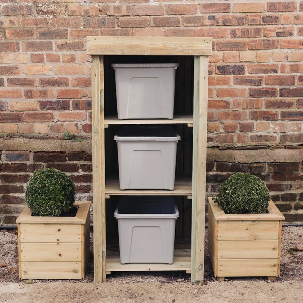 Tarkio Wooden Garden Bin Store Without Door In Natural