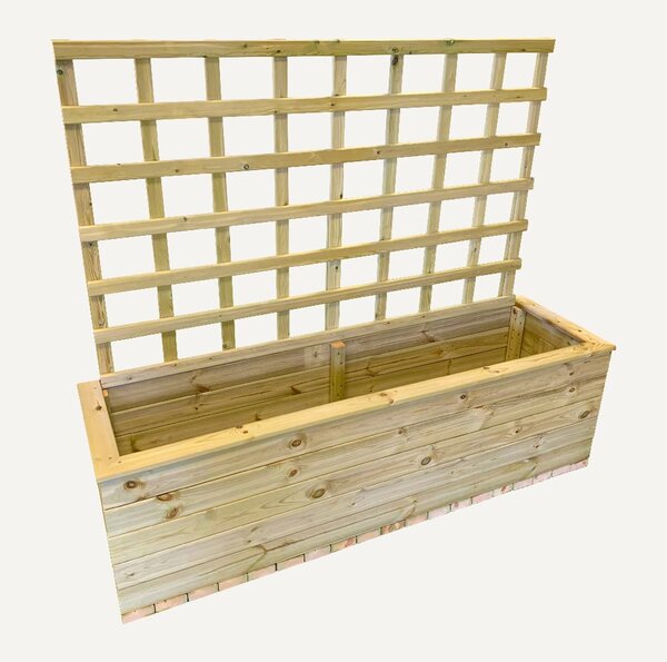 Tulare Wooden Garden Planter With Trellis In Natural