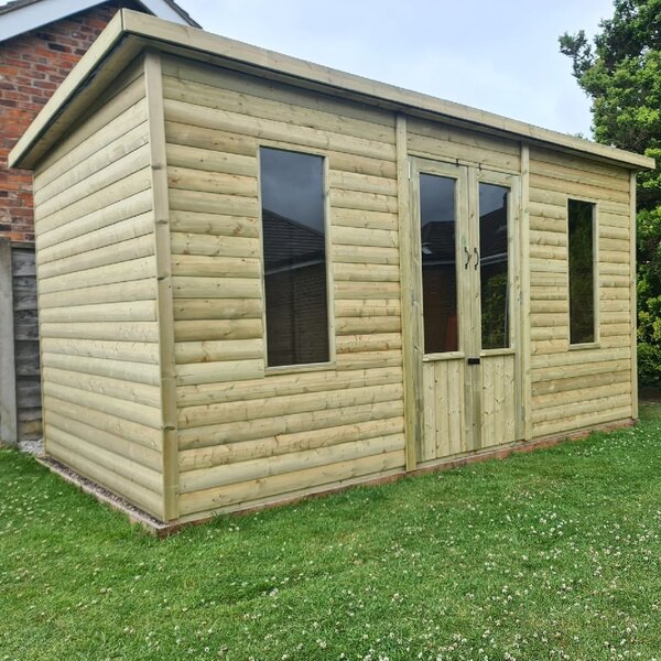 Ruidoso Large Wooden Garden Summerhouse With 2 Doors In Natural