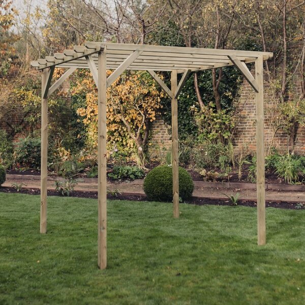 Viroqua Wooden Pergola Canopy In Natural