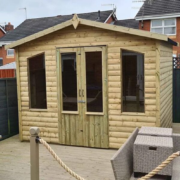 Pretoria Small Wooden Garden Summerhouse With 2 Doors In Natural