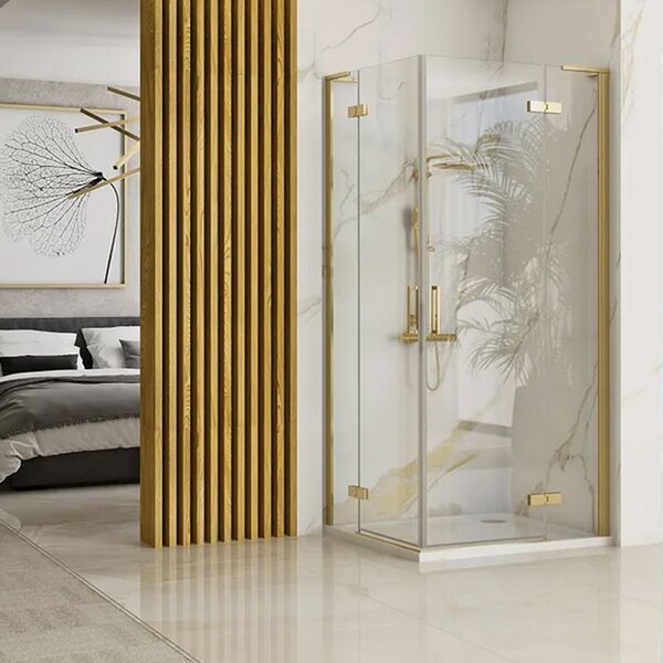 Shower enclosure REA Hugo 100x100 Gold Brush