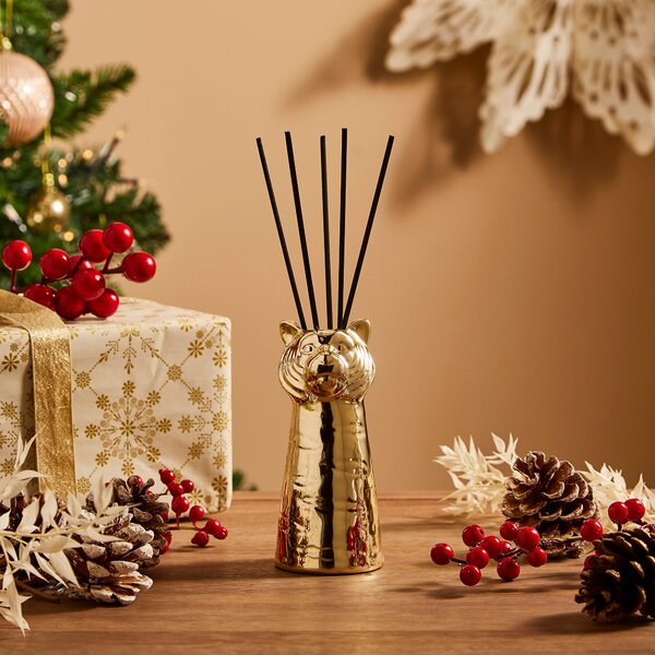 Tiger Angel Flower Reed Diffuser Gold