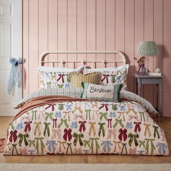 Furn Noortje Bows Reversible Duvet Cover and Pillowcase Set