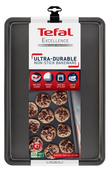 Tefal Excellence Aluminium Non-Stick Oven Tray, 40cm Black