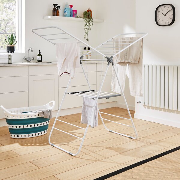18m Winged Clothes Airer White