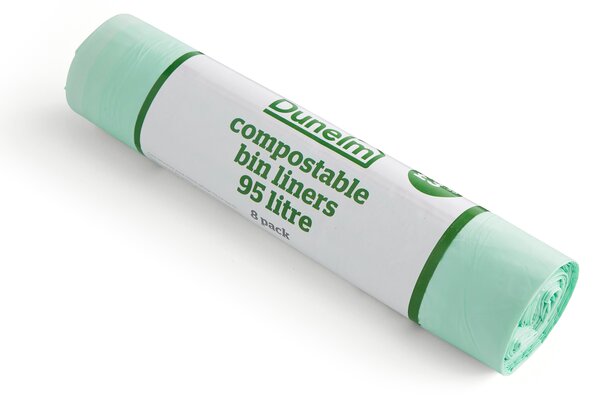 Pack of 8 95 Litre Compostible Bin Liners Green