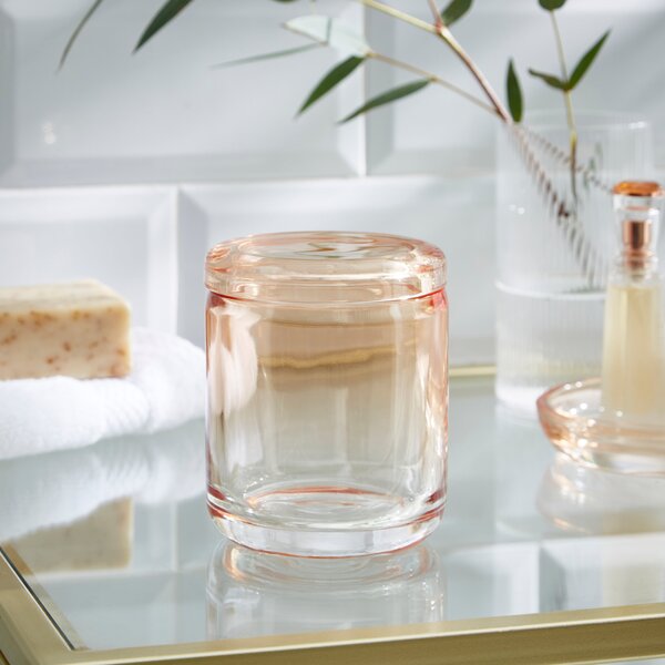 Ombre Apricot Glass Storage Pot Apricot