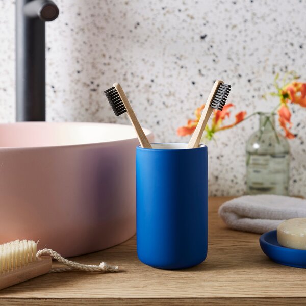 Elements Matte Toothbrush Holder Blue