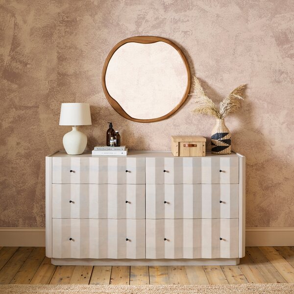 Willa 6 Drawer Chest, Mango Wood Off-White