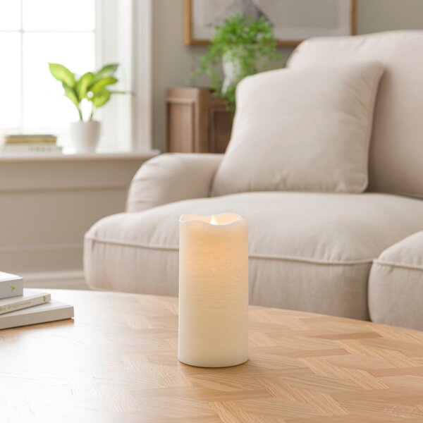 LED Blow Out Pillar Candle White