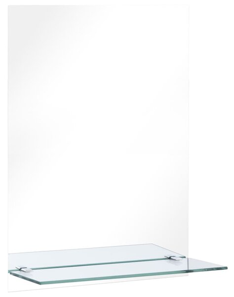 Wall Mirror with Shelf 40x60 cm Tempered Glass