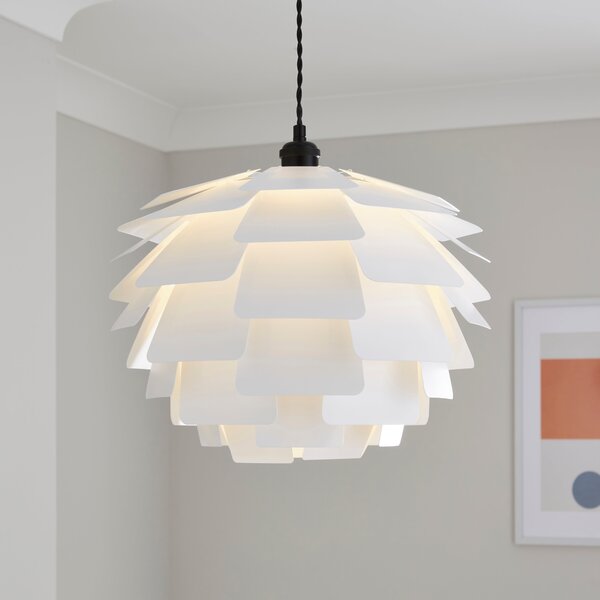 Elements Kerr Easy Fit Pendant Shade White