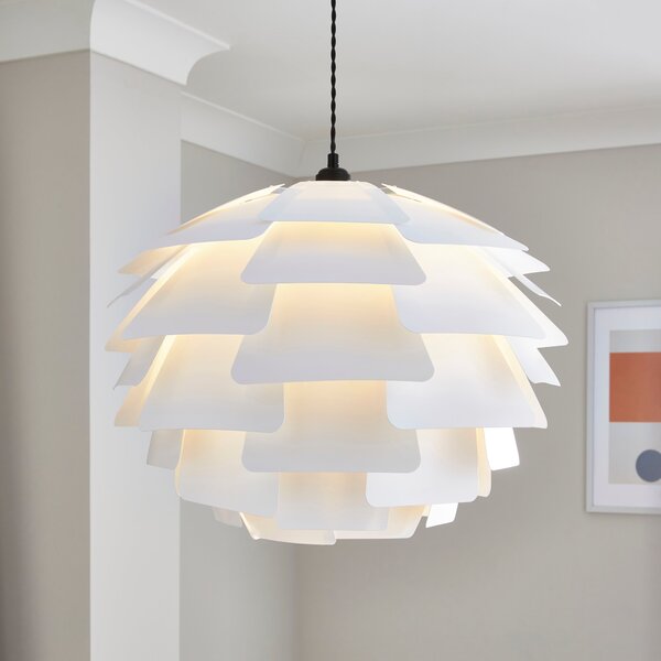 Elements Kerr Easy Fit Pendant Shade White