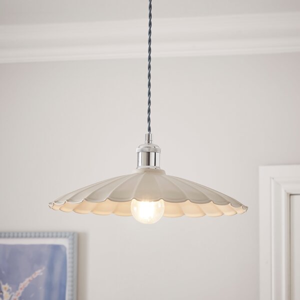 Maya Scalloped Metal Easy Fit Pendant Shade Natural