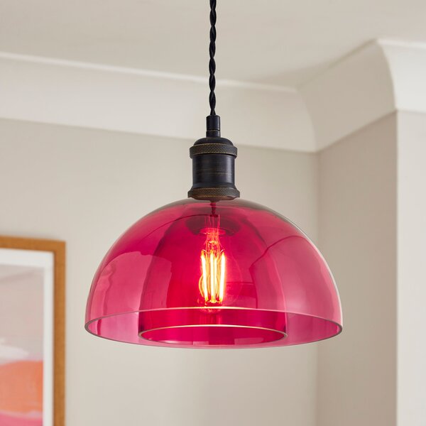 Elements Munro Easy Fit Pendant Shade Pink