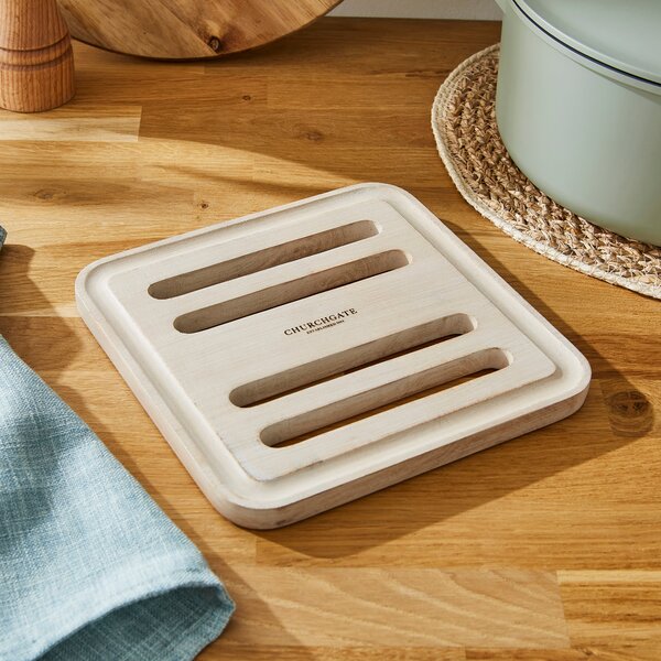 Churchgate Wooden Trivet Stand Off-White