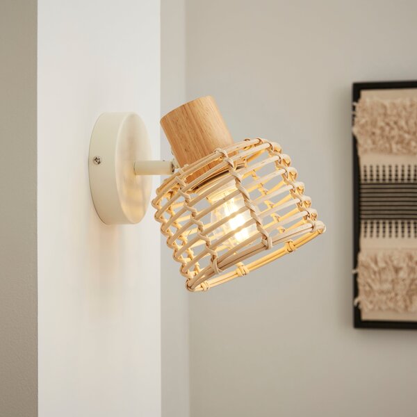 Emil Rattan Adjustable Wall Light Natural