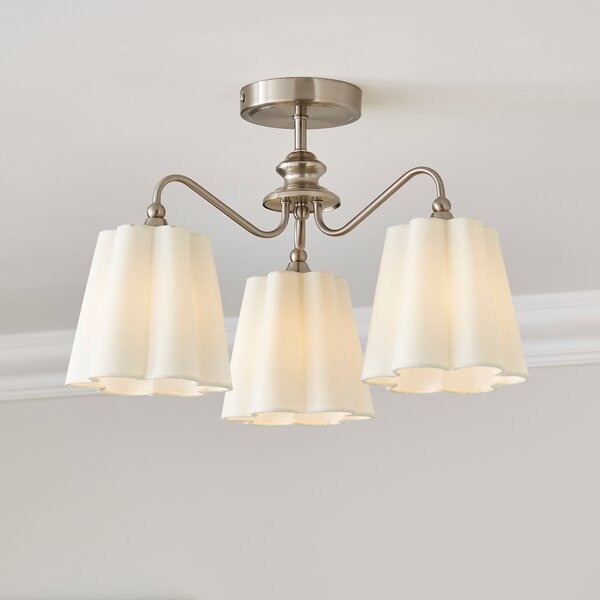 Nancy 3 Light Semi Flush Ceiling Light Silver