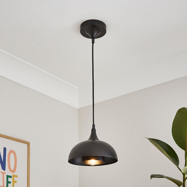 Elements Lennon 2 Tier Dome Mini Pendant Light Black