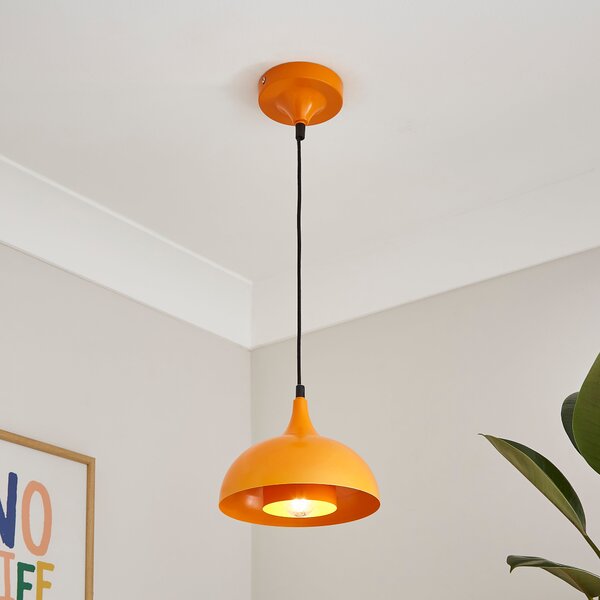 Elements Lennon 2 Tier Dome Mini Pendant Light Tangerine (Orange)