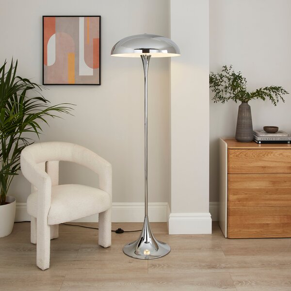 Elements Lennon 2 Light Floor Lamp Silver