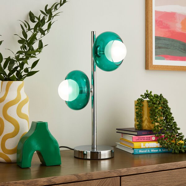 Elements Bennett 2 Light Table Lamp Green