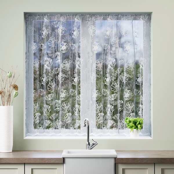 Poppies Slot Top Net Curtain White