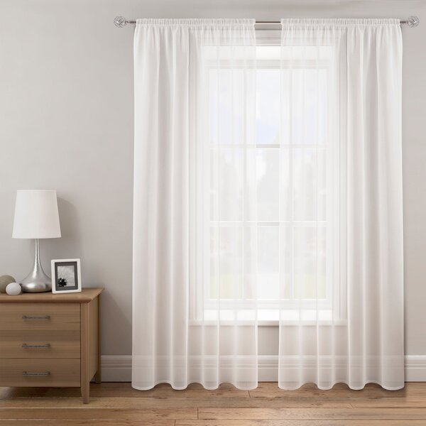 Sheer Elegance Slot Top Net Curtains White