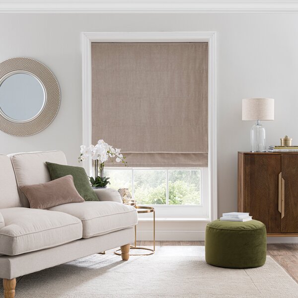 Chenille Herringbone Natural Roman Blind Natural