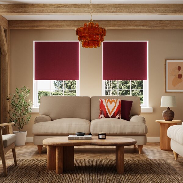 Luna Wine Blackout Roller Blind Wine (Red)