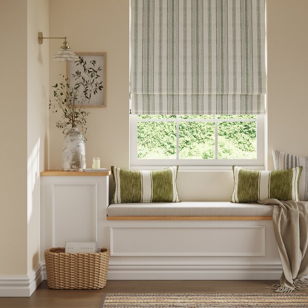 Churchgate Belton Stripe Olive Roman Blind Olive