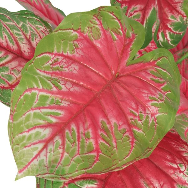 Artificial Caladium Plant with Pot 85 cm Green and Red