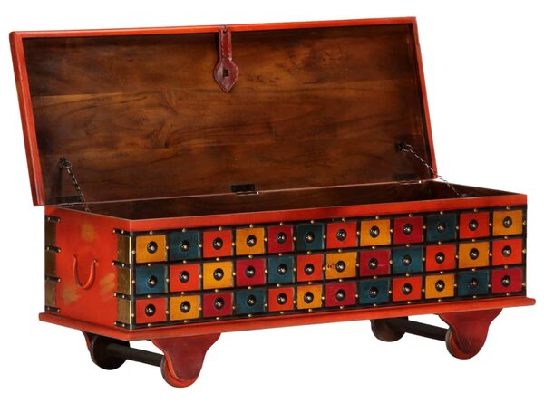 Storage Box Red 110x40x40 cm Solid Acacia Wood