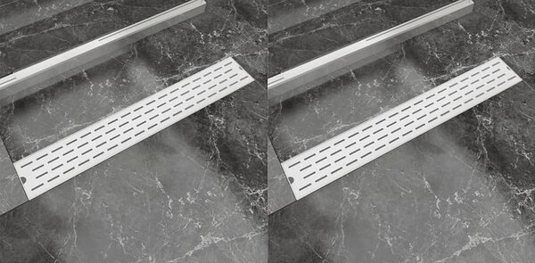 Linear Shower Drain 2 pcs Line 730x140 mm Stainless Steel