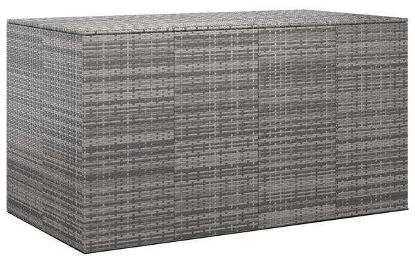 Garden Cushion Box PE Rattan 194x100x103 cm Grey