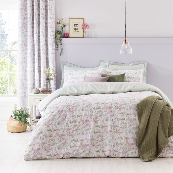 Hayley Lilac Duvet Cover and Pillowcase Set Lilac (Purple)