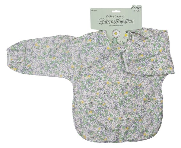 Rätt Start Elsa Beskow Blomsterfesten bib with sleeves Multi