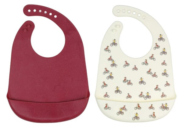 Rätt Start Lotta på Bråkmakargatan bib 2-pack Red-white