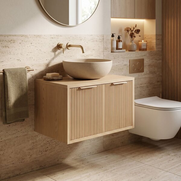Bathroom vanity cabinet Rea Core 60cm Beige