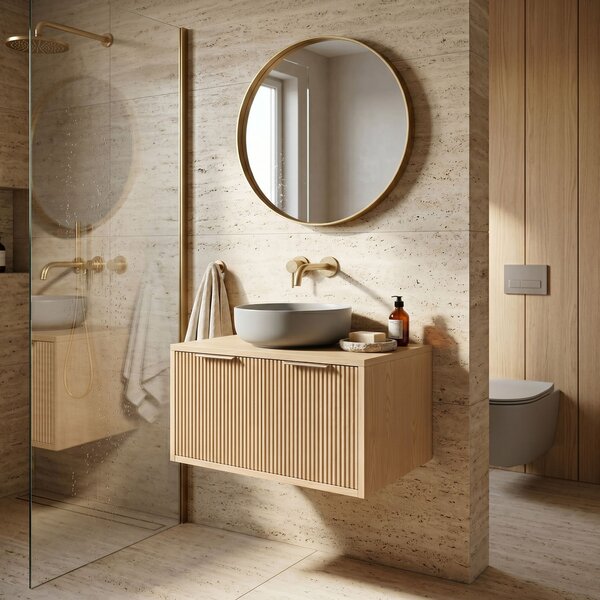 Bathroom vanity cabinet Rea Core 80cm Beige