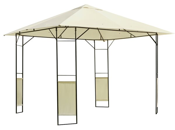 Outsunny 3x3m Garden Gazebo, Metal Frame, Water-resistant PE Canopy, Ideal for Parties & BBQs, Cream