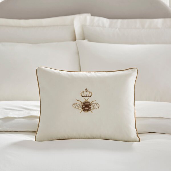 Dorma Zardozi Heritage Bee Boudoir Cushion Beige
