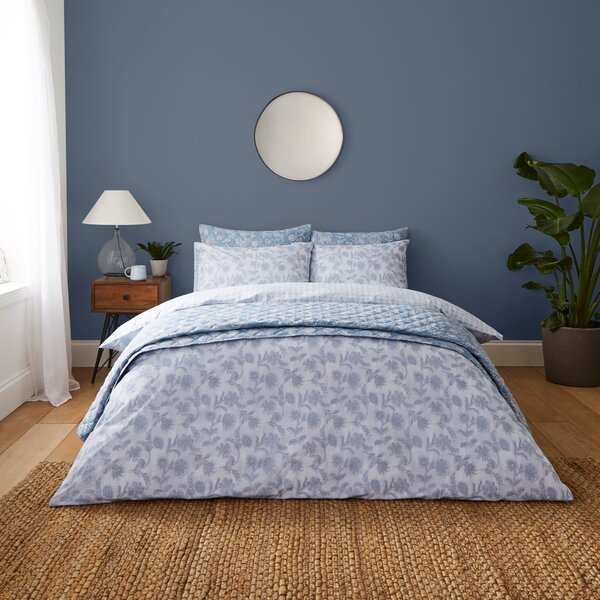 Mabel Bedspread Blue/White