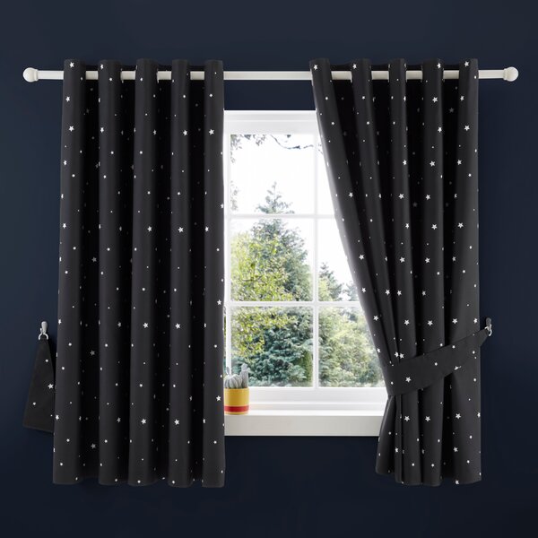 Outer Space Blackout Curtains Black